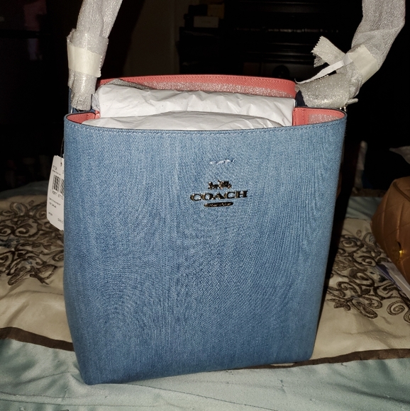 Coach Handbags - NWT COACH Denim Mollie Bucket Bag With Coach Xbody Messenger with silver logo